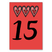 Custom Liebe Heart Wedding Tischnummer (Rückseite)