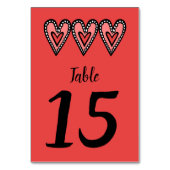 Custom Liebe Heart Wedding Tischnummer (Rückseite)