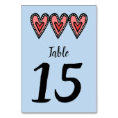 Custom Liebe Heart Wedding Tischnummer (Rückseite)