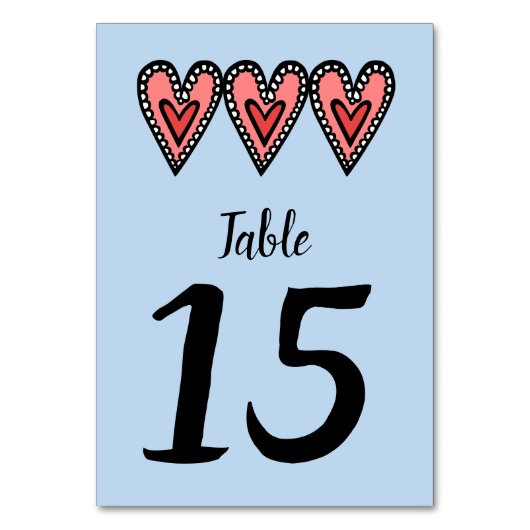 Custom Liebe Heart Wedding Tischnummer (Vorderseite)