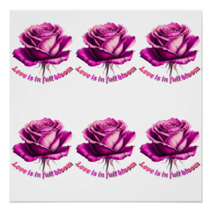 Custom Liebe in voller Blüte Rose Valentinstag  Poster