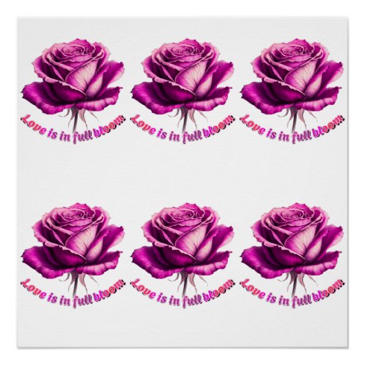 Custom Liebe in voller Blüte Rose Valentinstag Poster (Vorderseite)
