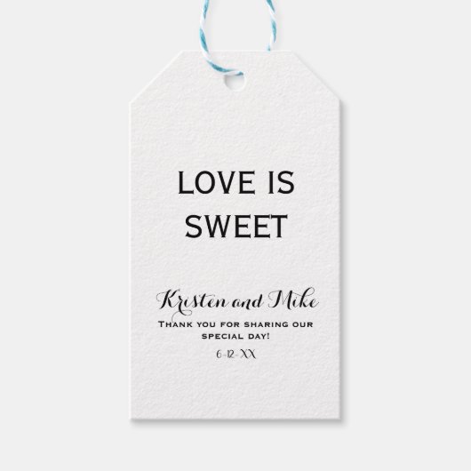 Custom Liebe ist Sweet Wedding Geschenkanhänger (Vorderseite)
