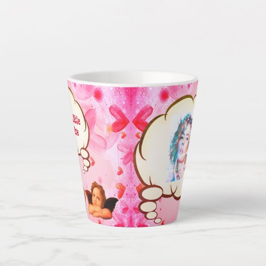 Custom LIEBE MY LITTLE VALENTINE Cherub Angeln Milchtasse (Vorderseite)