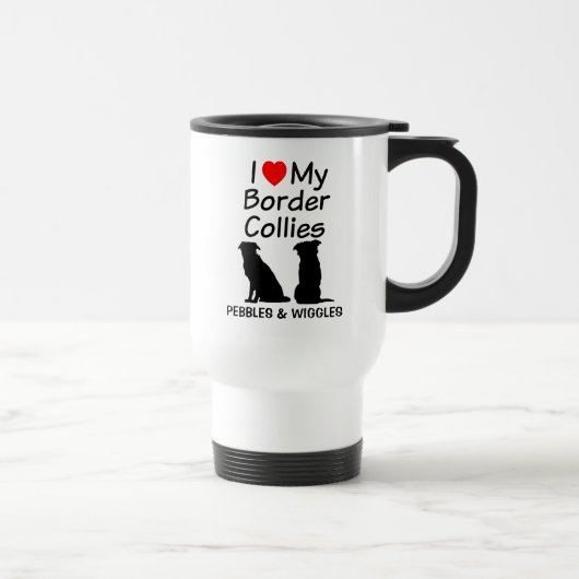 Custom Liebe My Two Border Collie Dogs Tasse (Rechts)
