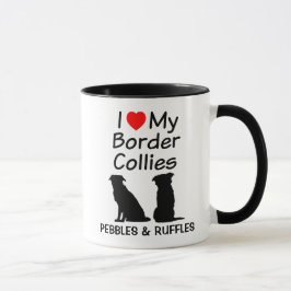 Custom Liebe My Two Border Collie Dogs Tasse