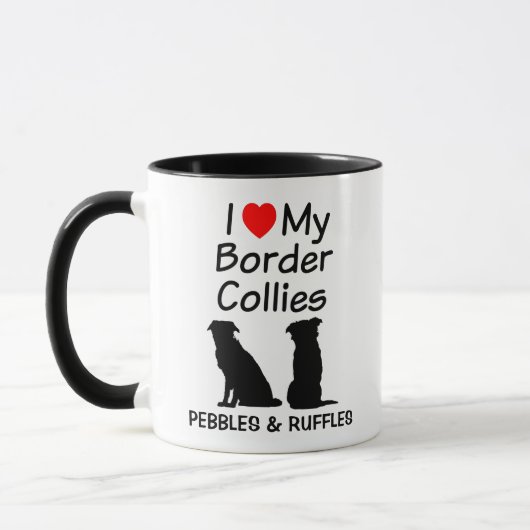 Custom Liebe My Two Border Collie Dogs Tasse (Links)