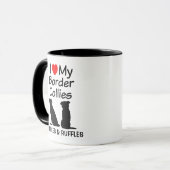 Custom Liebe My Two Border Collie Dogs Tasse (Vorderseite Links)