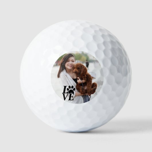 Custom LIEBE Paw Print Golf Balls - Für Hundefreun Golfball (Vorderseite)