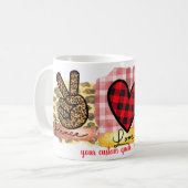 Custom Liebe Peace Maltese Valentinstag Hund Kaffeetasse (Vorderseite Links)