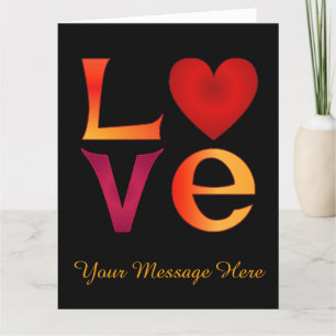 Custom LIEBE Square Letters Ombre Red & Yellow Karte