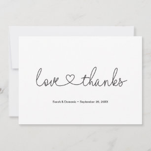 Custom Liebe und Dankeschön Foto für Heart Script Dankeskarte