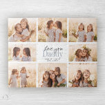 Custom Liebe You Daddy Vathers Day Foto Collage Puzzle<br><div class="desc">Liebe,  Papa! Ein wunderschönes,  modernes Familiengeschenk für einen geliebten Foto verbindet handgeschriebene Schrift mit moderner Typografie und Layout. Füllen Sie dieses maßgeschneiderte Puzzle mit 8 beliebten Fotos aus der Familie,  Hochzeiten und anderen Lebensereignissen und bringen Sie Papa ein Lächeln über die nächsten Jahre.</div>