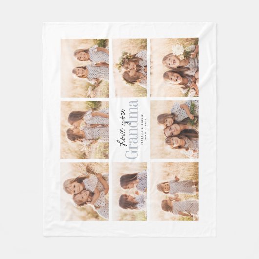 Custom Liebe You Oma Oma Grandkids FotoCollage Fleecedecke (Vorderseite)