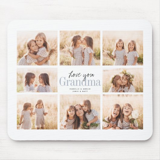 Custom Liebe You Oma Oma Grandkids FotoCollage Mousepad (Vorne)