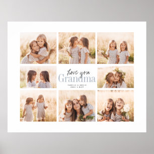 Custom Liebe You Oma Oma Grandkids FotoCollage Poster
