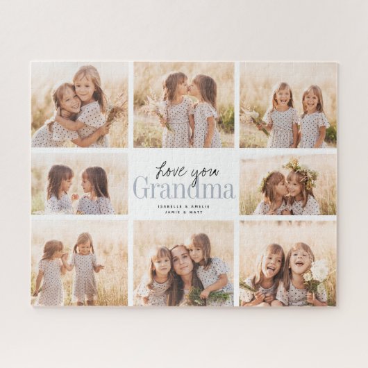 Custom Liebe You Oma Oma Grandkids FotoCollage Puzzle (Horizontal)