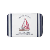 Custom Life is Better am Lake Nautical Badematte (Vorderseite)