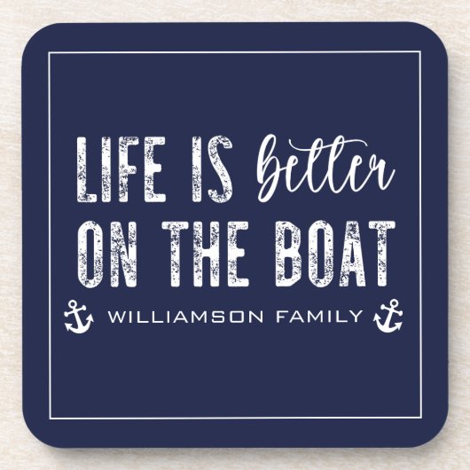 Custom Life ist besser auf dem Boot | Leben auf Sc Getränkeuntersetzer (Vorderseite)