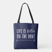 Custom Life ist besser auf dem Boot | Leben auf Sc Tasche (Rückseite)
