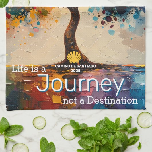 Custom Life ist eine Reise nicht ein Ziel Geschirrtuch (Gefaltet)