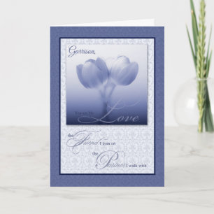 Custom Life Partner Birthday Blue Tulips Karte