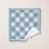 Custom Light Aquamarin Blue White Shabby Chic Ging Badhandtuch Set (Waschlappen)