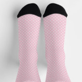 Custom Light Baby Pastel Pink White Polka Dot  Socken (Oben)