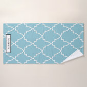 Custom Light Blue marokkanische Gittermuster Badehandtuch (Badehandtuch)