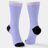 Custom Light Blue Pink Purple Checkered Pattern Socken (Gewinkelt)