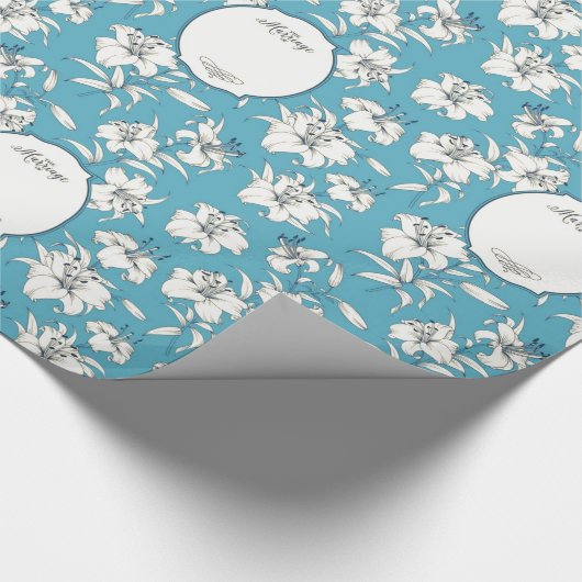Custom Light Blue Wedding Geschenkpapier (Ecke)