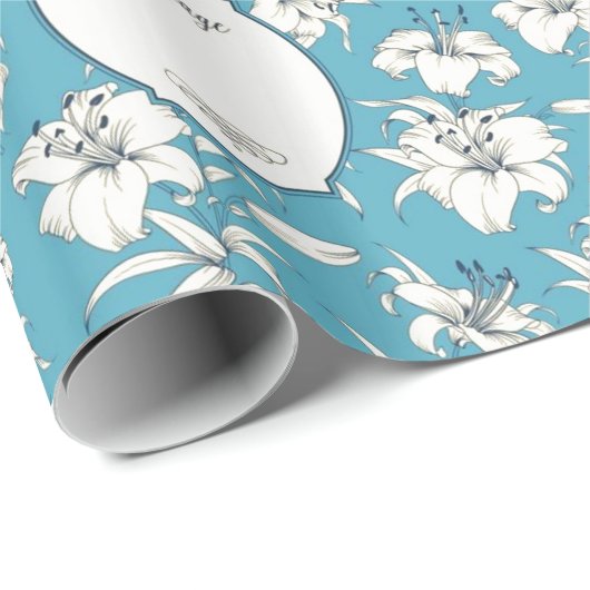 Custom Light Blue Wedding Geschenkpapier (Rolleneckpunkt)