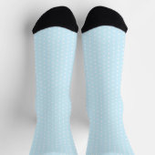 Custom Light Bright Patel Blue White Polka Dot  Socken (Oben)