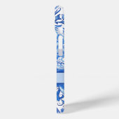 Custom Light Dark Blue White Paisley Art Muster Case-Mate iPhone Hülle (Rückseite / Links)