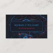 Custom Light Dark Navy Blue Red Circuit Visitenkarte (Vorderseite)