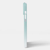 Custom Light Elegant Seafoam Mint Green Monogram iPhone Hülle (Linke Seite)