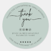 Custom Light Green Aufkleber Danke Label (Vorderseite)