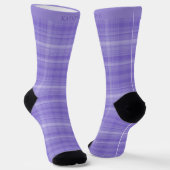 Custom Light Lavender Dark Purple Checkered Socken (Gewinkelt)