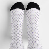 Custom Light Lavender Purple White Dot Design Socken (Oben)