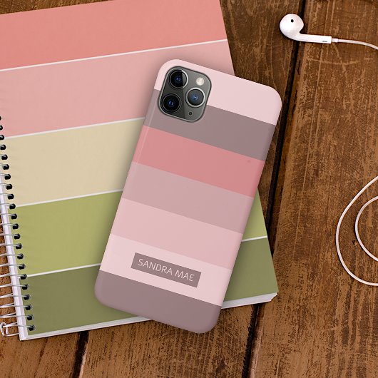 Custom Light Mauve Taupe Blush Pink Art Strips Case-Mate iPhone Hülle
