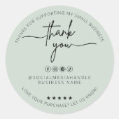 Custom Light Minze Aufkleber Danke Label (Vorderseite)