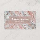 Custom Light Pink Blue White Glitzer Beruflich Visitenkarte (Vorderseite)