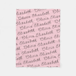 Custom Light Pink Personalisiert Baby Girl Geschen Fleecedecke