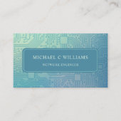 Custom Light Türkise Dunkel Aquamarin Blue Circuit Visitenkarte (Vorderseite)
