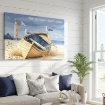 Custom Lighthouse Rowboat Coastal Beach House