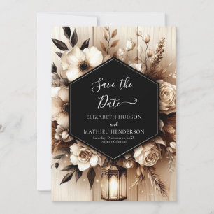 Custom Lights Rustic Wedding Save The Date
