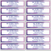 Custom Lila Blue Bar Mitzvah Guest Address Aufkleber (Vorderseite)