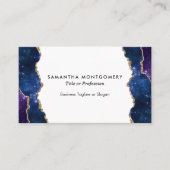 Custom Lila Blue Gold Vones Agate Beruflich Visitenkarte (Vorderseite)
