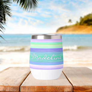 Custom Lila Blue Pink Minze Green Stripes Art