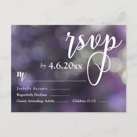 Custom Lila Bokeh Light & Typografie 32 UAWG Postkarte (Vorderseite)